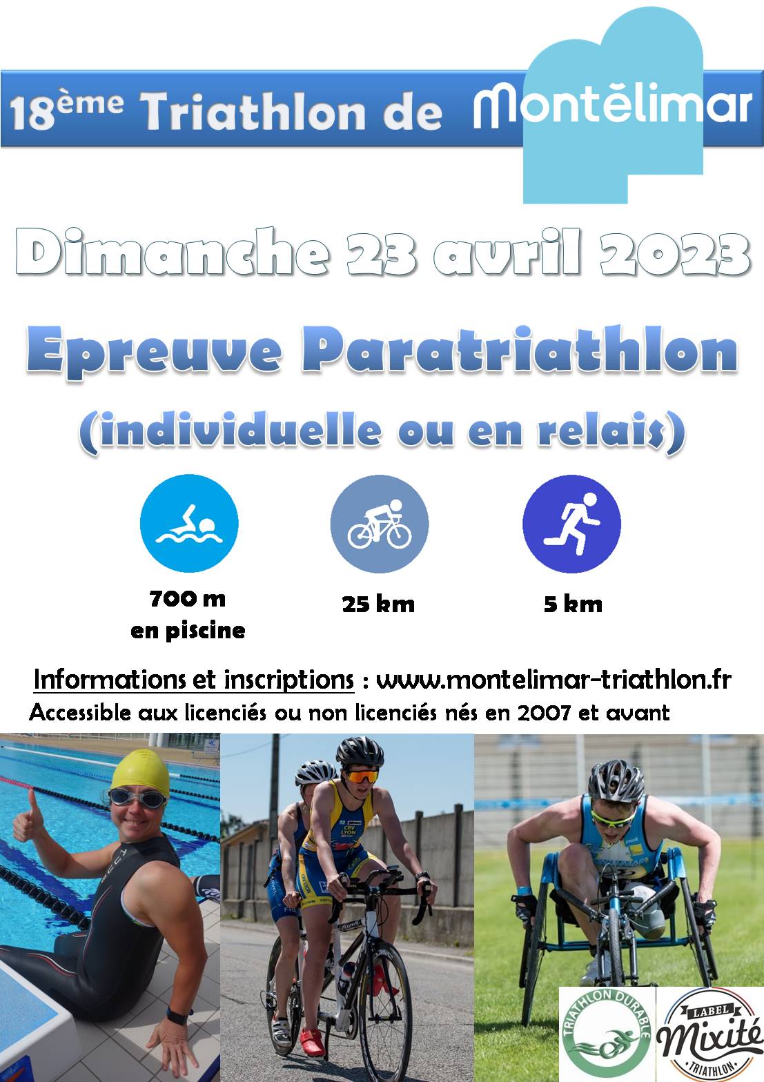 Triathlon de Montélimar – Epreuve Paratriathlon