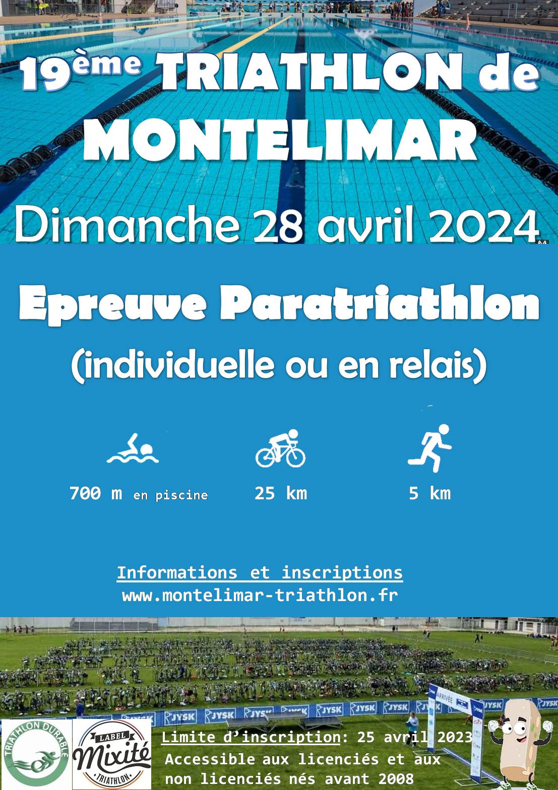 Triathlon du 28 avril 2024 – Epreuve paratriathlon